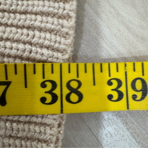 NWT Boston Proper Cold-Shoulder Lurex Cowl-Neck Sweater Dress Tan Gold Medium - Picture 13 of 15